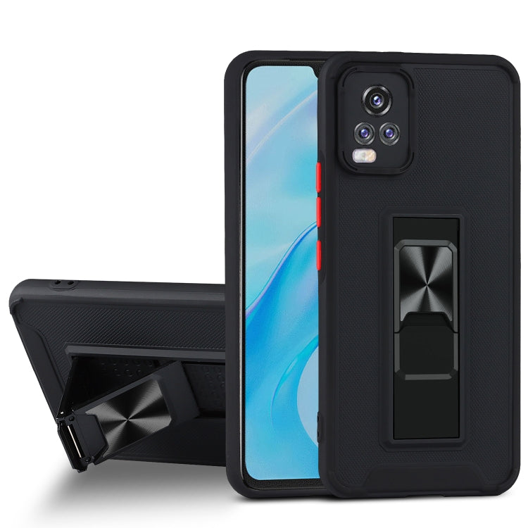 For vivo V20 Pro Dual-color Skin Feel TPU + PC Magnetic Shockproof Case with Invisible Holder