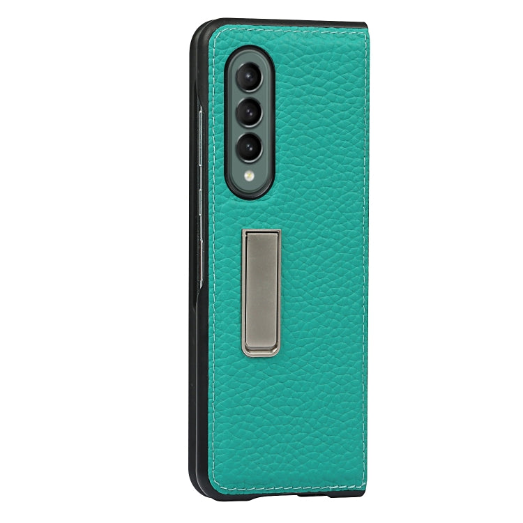 For Samsung Galaxy Z Fold3 5G Lychee Texture Leather Protective Case with Holder