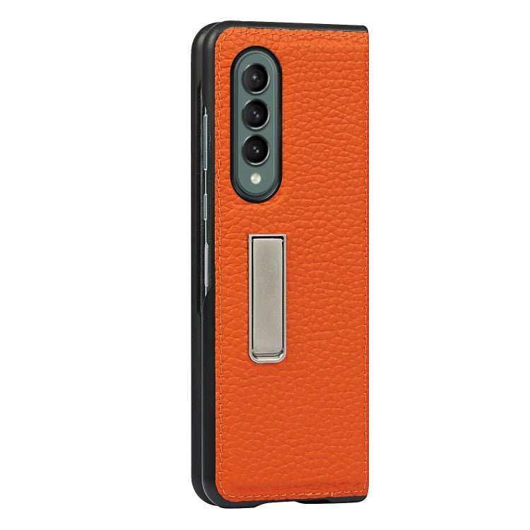 For Samsung Galaxy Z Fold3 5G Lychee Texture Leather Protective Case with Holder