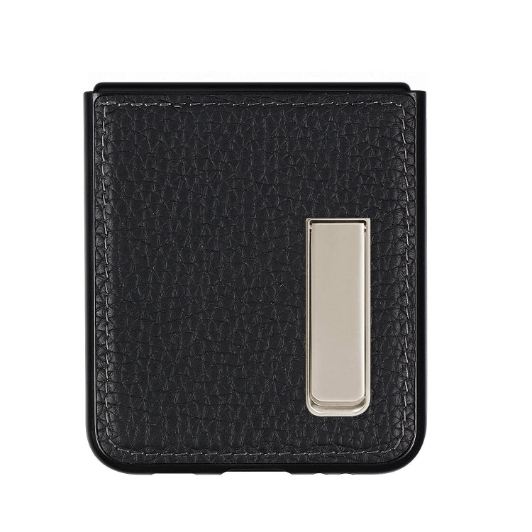 For Samsung Galaxy Z Flip3 5G Lychee Texture Leather Protective Case with Holder