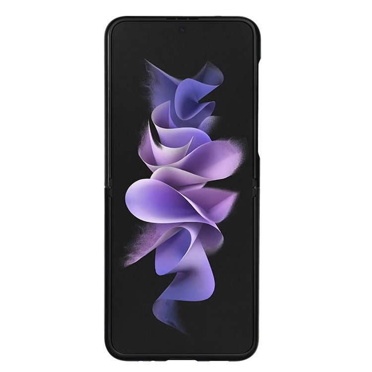 For Samsung Galaxy Z Flip3 5G Lychee Texture Leather Protective Case with Holder