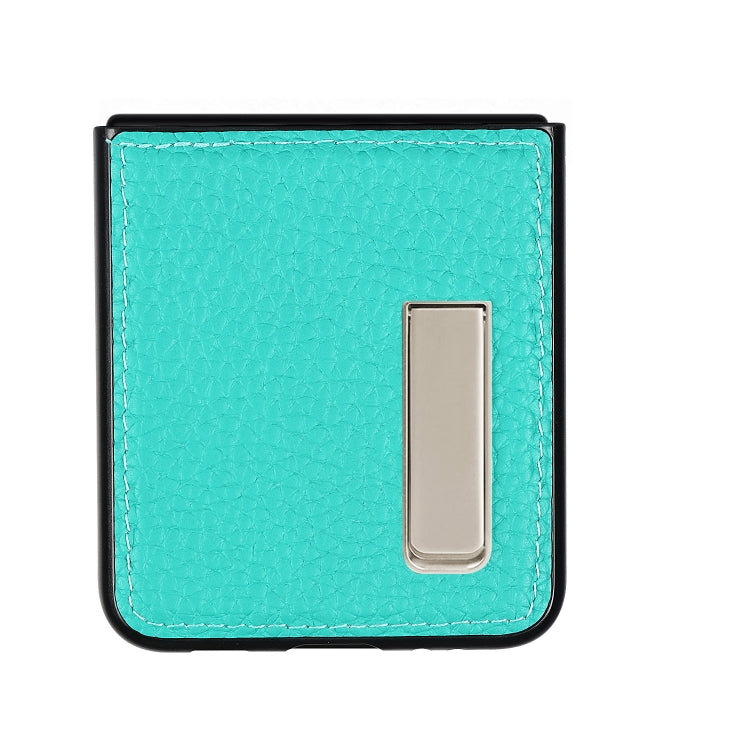 For Samsung Galaxy Z Flip3 5G Lychee Texture Leather Protective Case with Holder