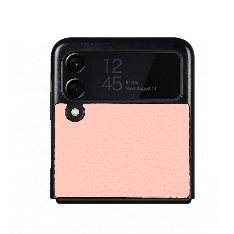 For Samsung Galaxy Z Flip3 5G Lychee Texture Leather Protective Case with Holder