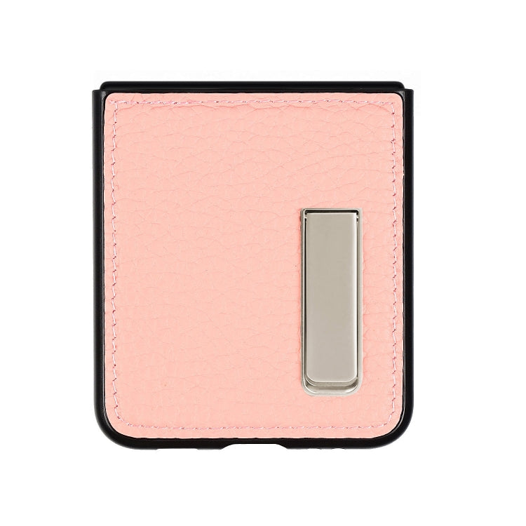 For Samsung Galaxy Z Flip3 5G Lychee Texture Leather Protective Case with Holder