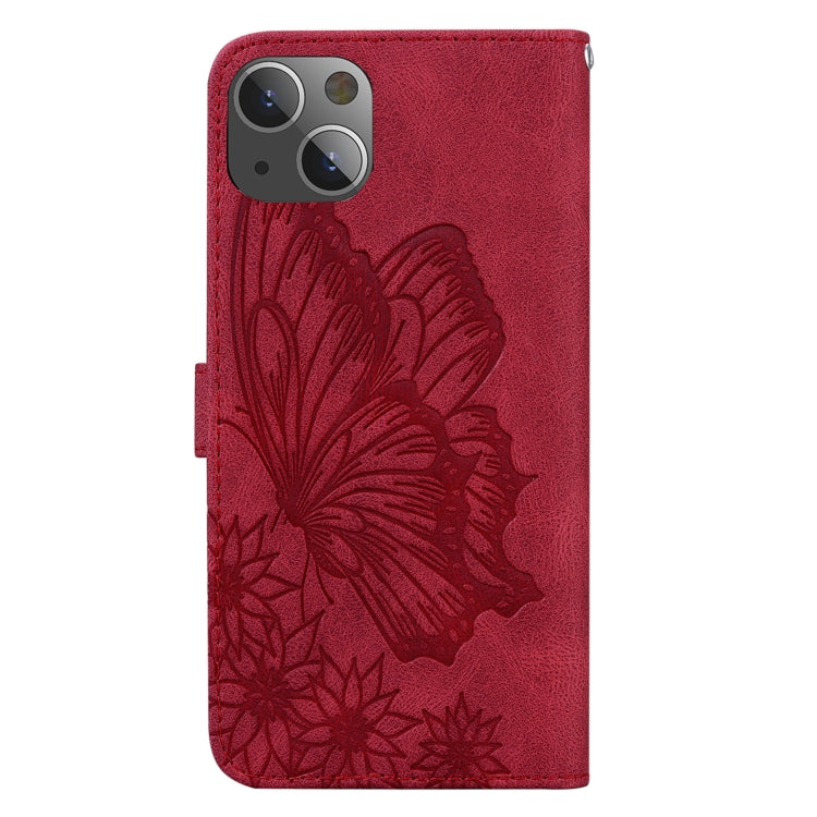 For iPhone 13 Retro Skin Feel Butterflies Embossing Horizontal Flip Leather Case with Holder & Card Slots & Wallet