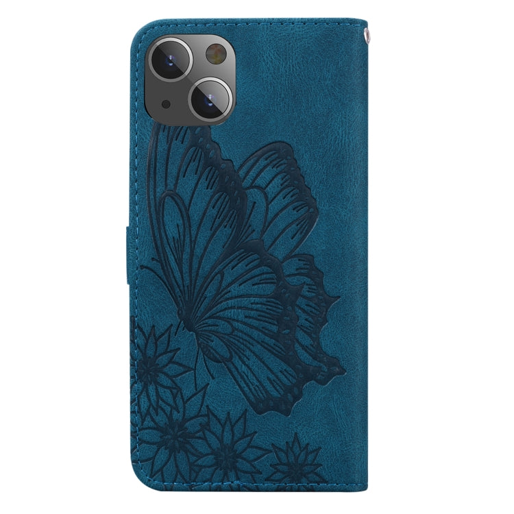 For iPhone 13 Retro Skin Feel Butterflies Embossing Horizontal Flip Leather Case with Holder & Card Slots & Wallet