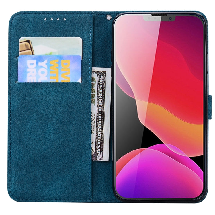 For iPhone 13 Retro Skin Feel Butterflies Embossing Horizontal Flip Leather Case with Holder & Card Slots & Wallet