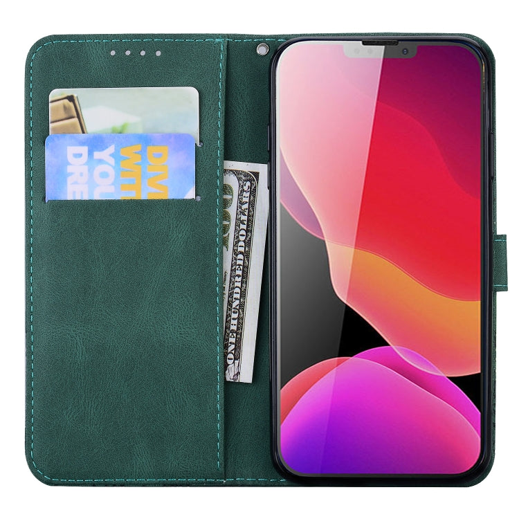 For iPhone 13 Retro Skin Feel Butterflies Embossing Horizontal Flip Leather Case with Holder & Card Slots & Wallet
