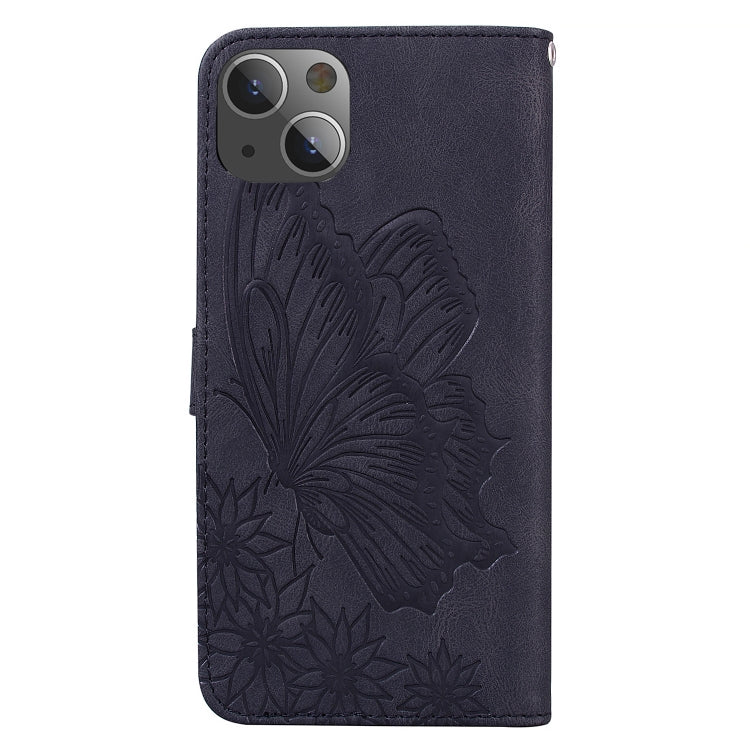 For iPhone 13 Retro Skin Feel Butterflies Embossing Horizontal Flip Leather Case with Holder & Card Slots & Wallet