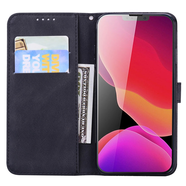 For iPhone 13 Retro Skin Feel Butterflies Embossing Horizontal Flip Leather Case with Holder & Card Slots & Wallet