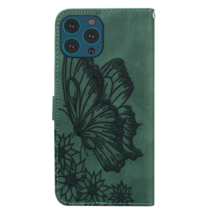 For iPhone 13 Pro Retro Skin Feel Butterflies Embossing Horizontal Flip Leather Case with Holder & Card Slots & Wallet