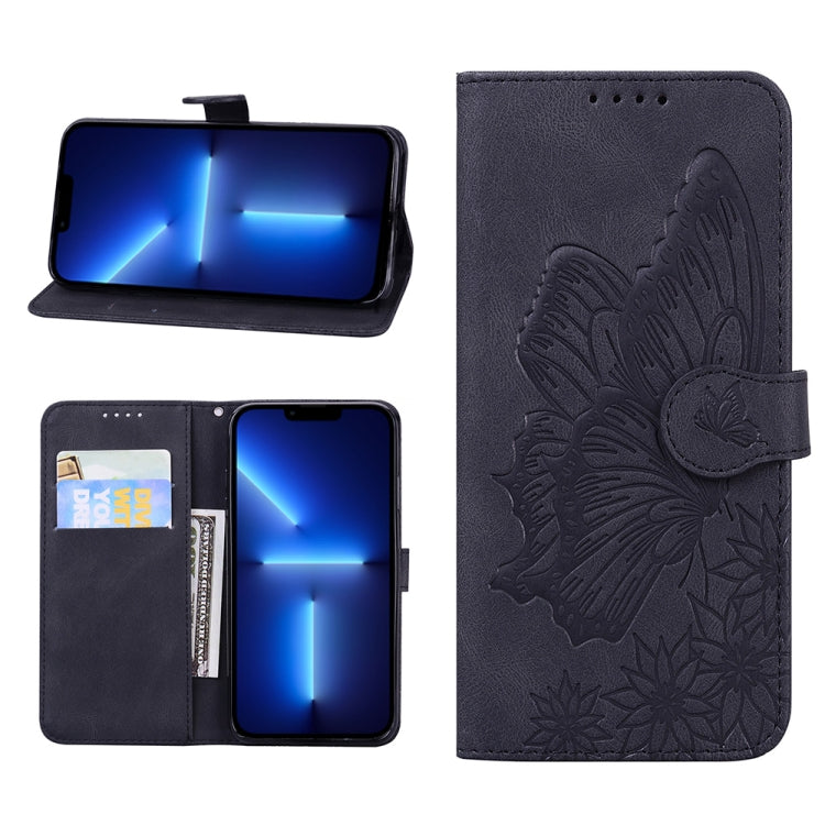 For iPhone 13 Pro Retro Skin Feel Butterflies Embossing Horizontal Flip Leather Case with Holder & Card Slots & Wallet