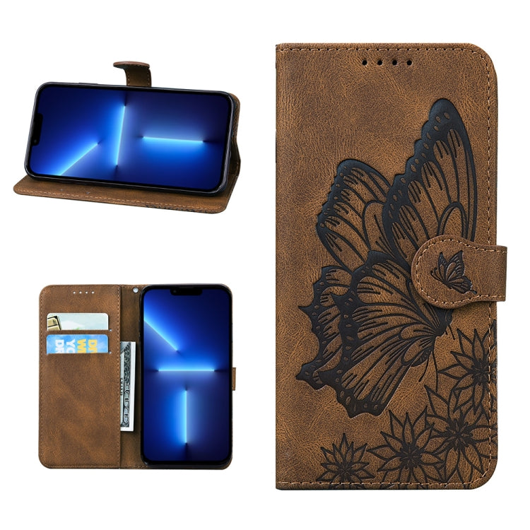 For iPhone 13 Pro Retro Skin Feel Butterflies Embossing Horizontal Flip Leather Case with Holder & Card Slots & Wallet