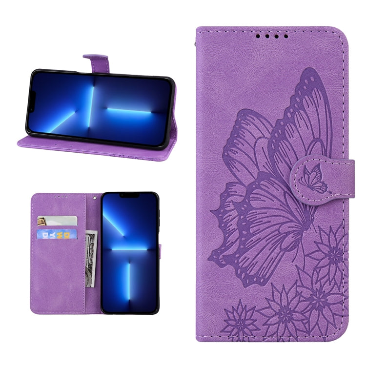 For iPhone 13 Pro Retro Skin Feel Butterflies Embossing Horizontal Flip Leather Case with Holder & Card Slots & Wallet
