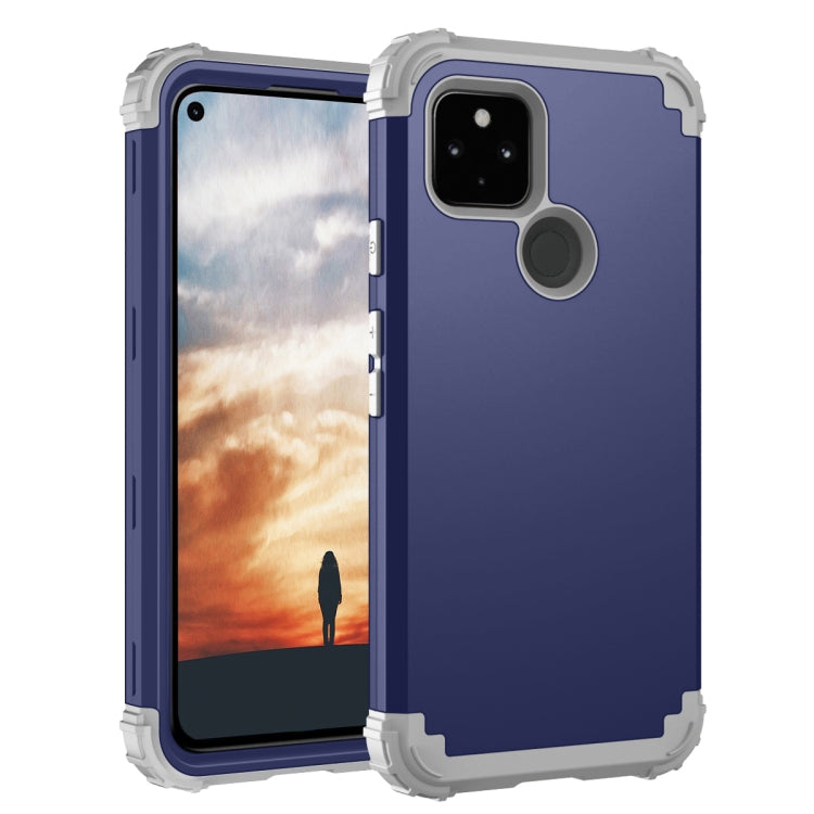 For Google Pixel 5a 3 in 1 Shockproof PC + Silicone Protective Case