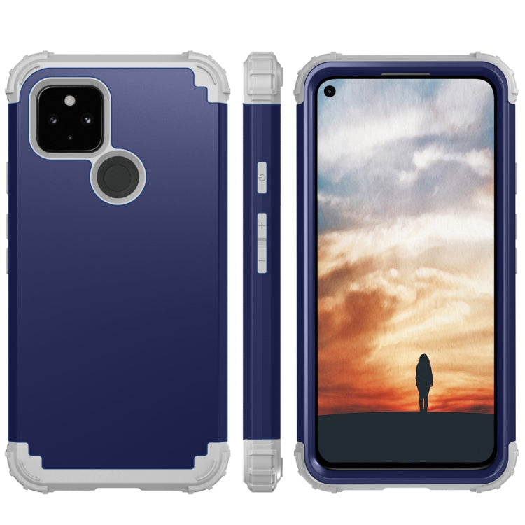 For Google Pixel 5a 3 in 1 Shockproof PC + Silicone Protective Case