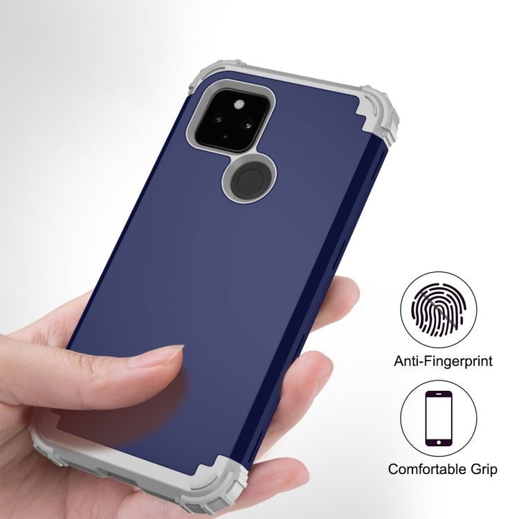 For Google Pixel 5a 3 in 1 Shockproof PC + Silicone Protective Case