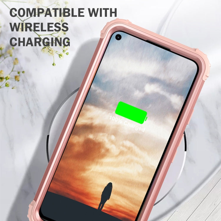 For Google Pixel 5a 3 in 1 Shockproof PC + Silicone Protective Case