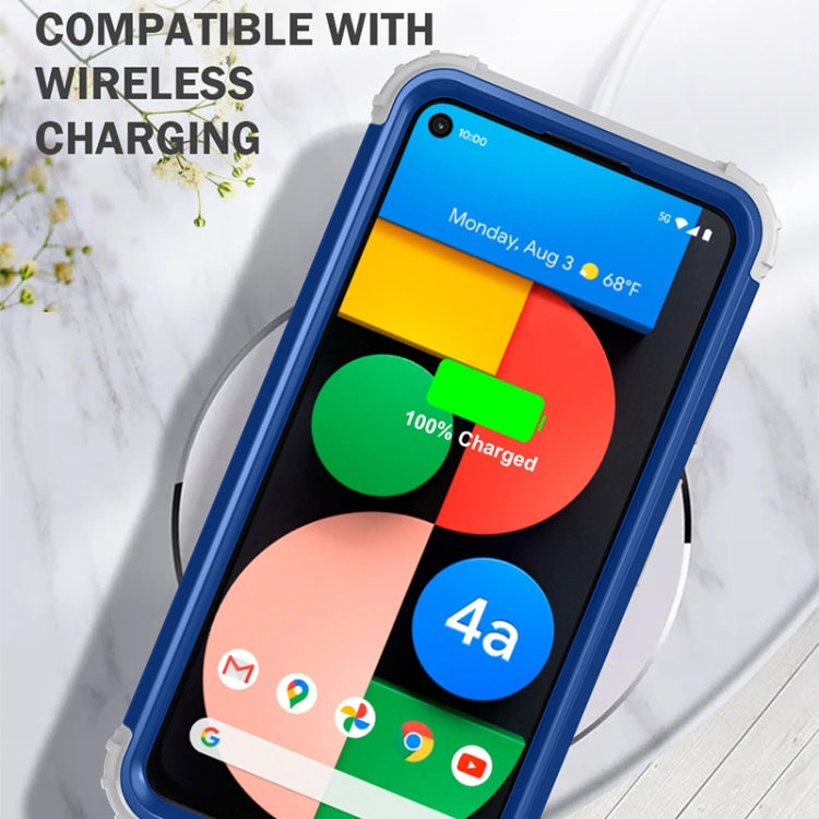 For Google Pixel 4a 5G 3 in 1 Shockproof PC + Silicone Protective Case