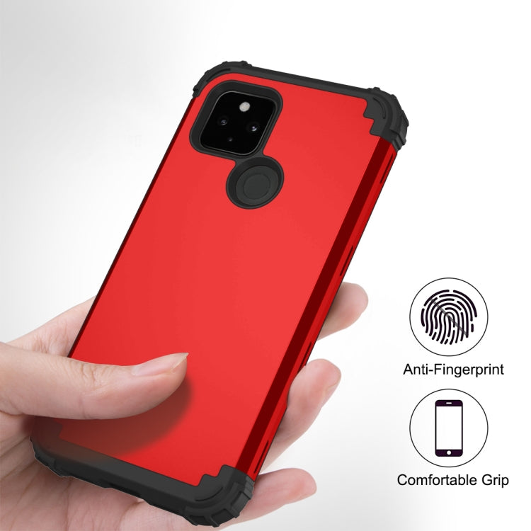 For Google Pixel 4a 5G 3 in 1 Shockproof PC + Silicone Protective Case