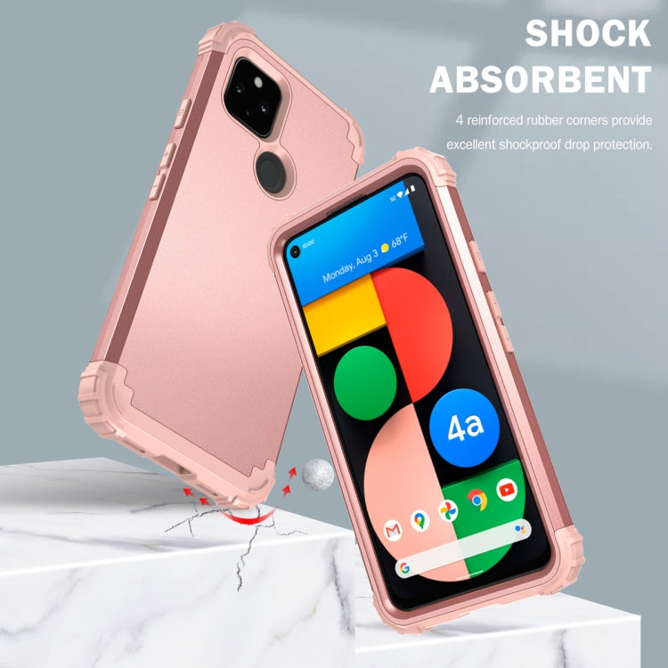 For Google Pixel 4a 5G 3 in 1 Shockproof PC + Silicone Protective Case