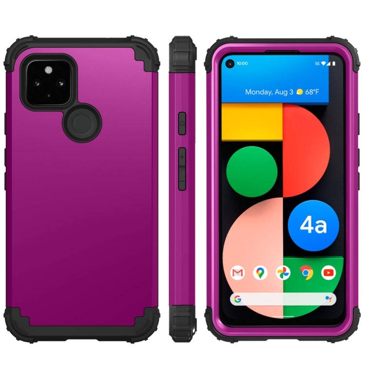 For Google Pixel 4a 5G 3 in 1 Shockproof PC + Silicone Protective Case