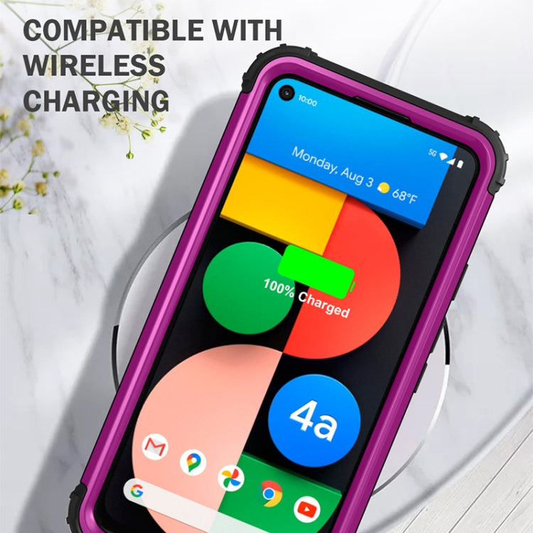 For Google Pixel 4a 5G 3 in 1 Shockproof PC + Silicone Protective Case