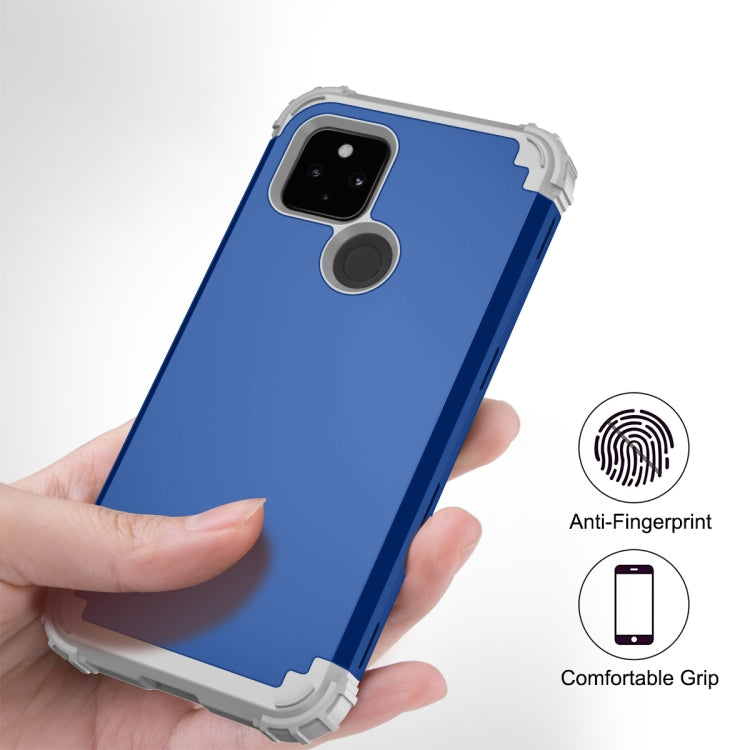 For Google Pixel 5 3 in 1 Shockproof PC + Silicone Protective Case
