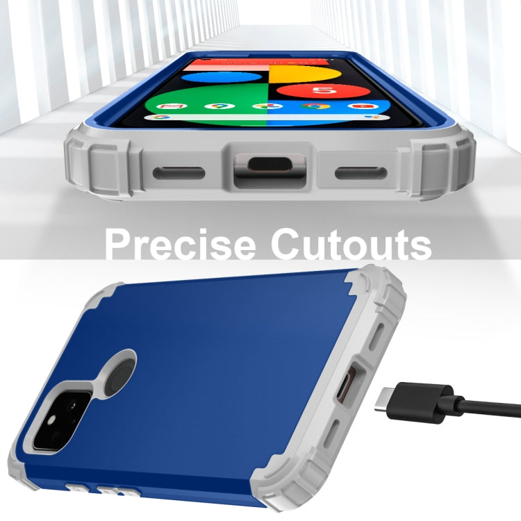 For Google Pixel 5 3 in 1 Shockproof PC + Silicone Protective Case