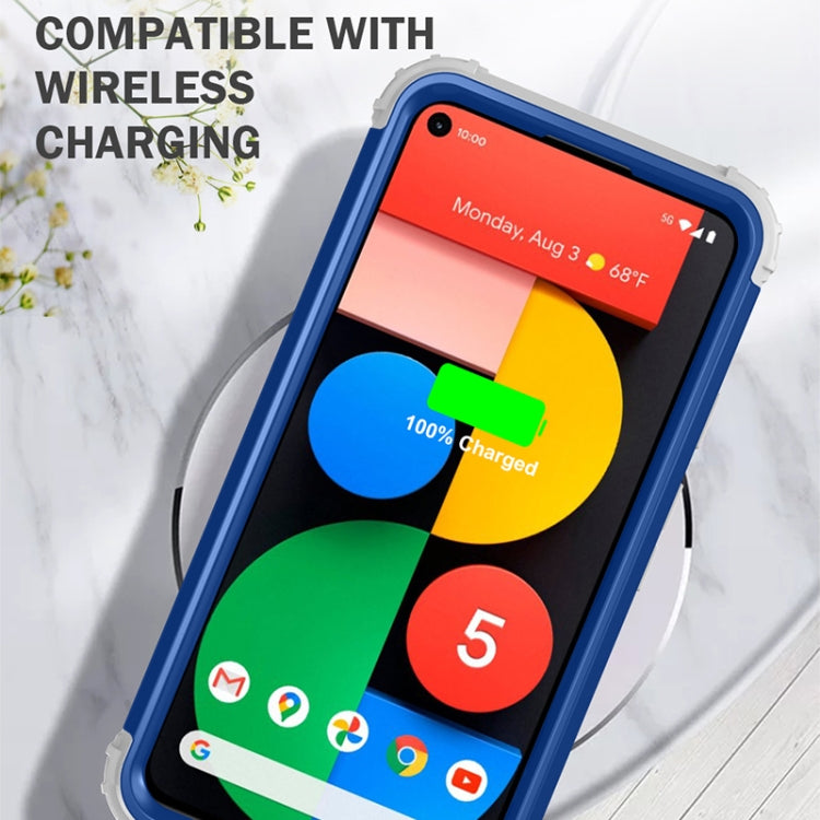 For Google Pixel 5 3 in 1 Shockproof PC + Silicone Protective Case