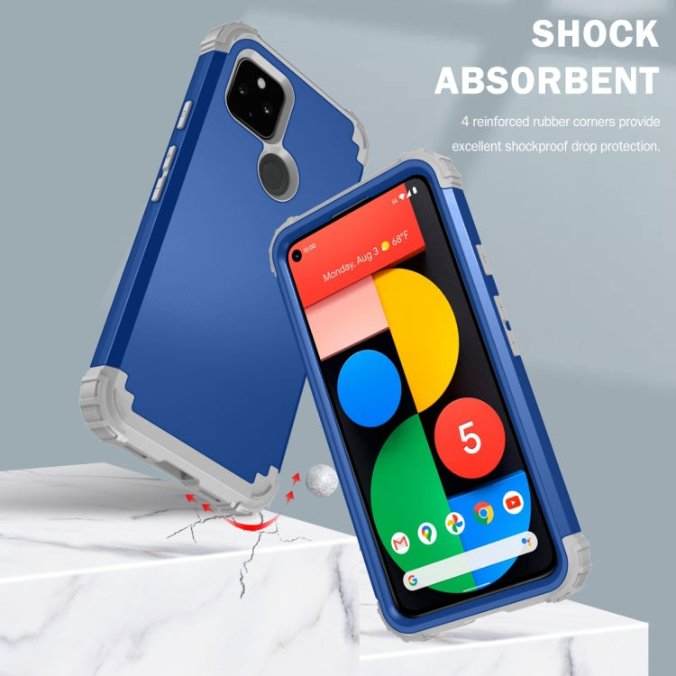 For Google Pixel 5 3 in 1 Shockproof PC + Silicone Protective Case
