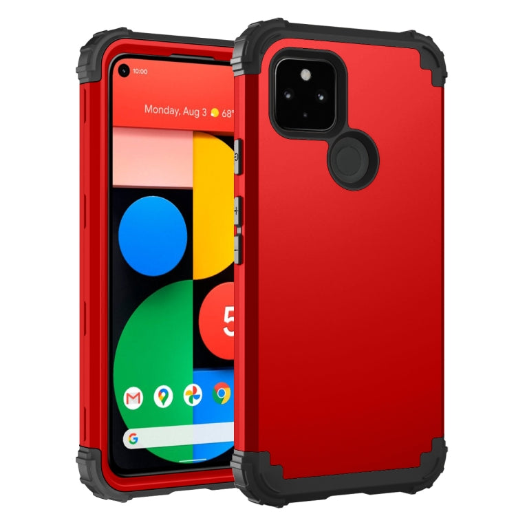 For Google Pixel 5 3 in 1 Shockproof PC + Silicone Protective Case