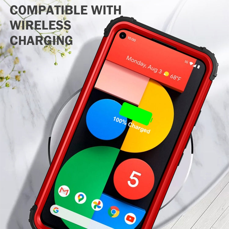 For Google Pixel 5 3 in 1 Shockproof PC + Silicone Protective Case