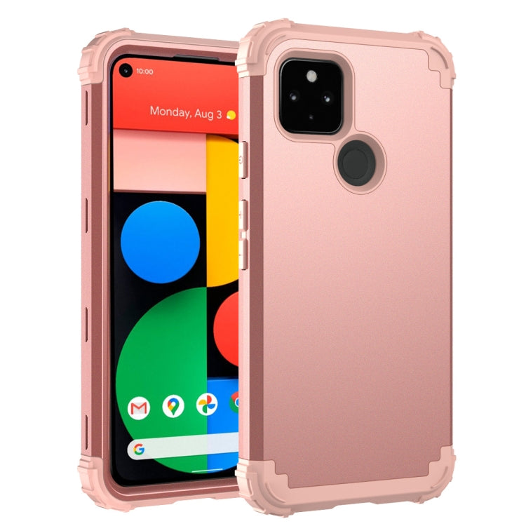 For Google Pixel 5 3 in 1 Shockproof PC + Silicone Protective Case