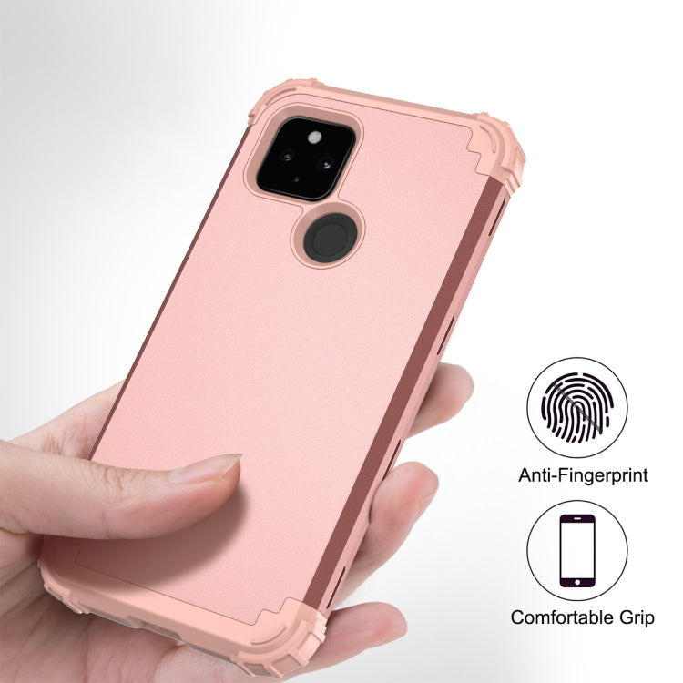 For Google Pixel 5 3 in 1 Shockproof PC + Silicone Protective Case