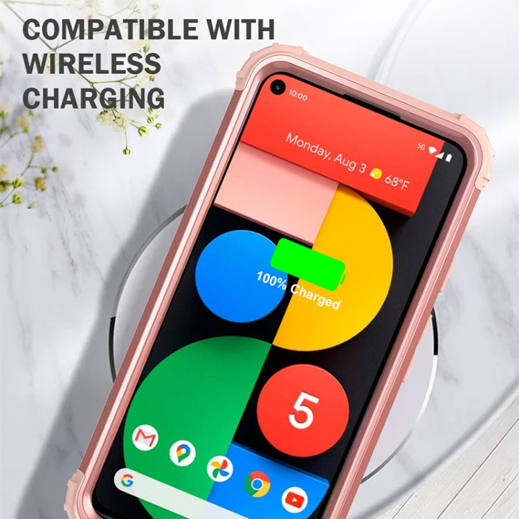 For Google Pixel 5 3 in 1 Shockproof PC + Silicone Protective Case
