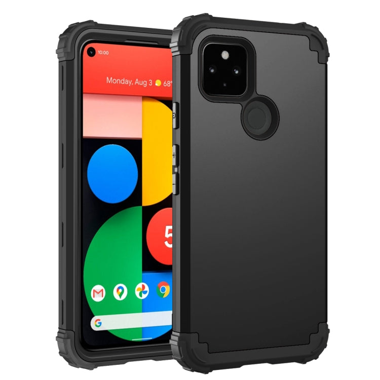 For Google Pixel 5 3 in 1 Shockproof PC + Silicone Protective Case
