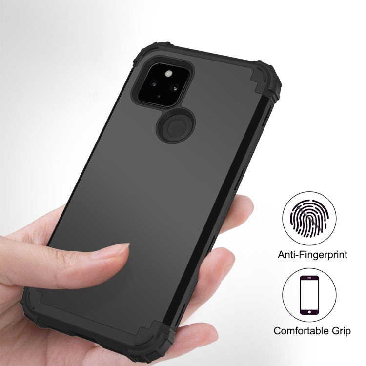 For Google Pixel 5 3 in 1 Shockproof PC + Silicone Protective Case