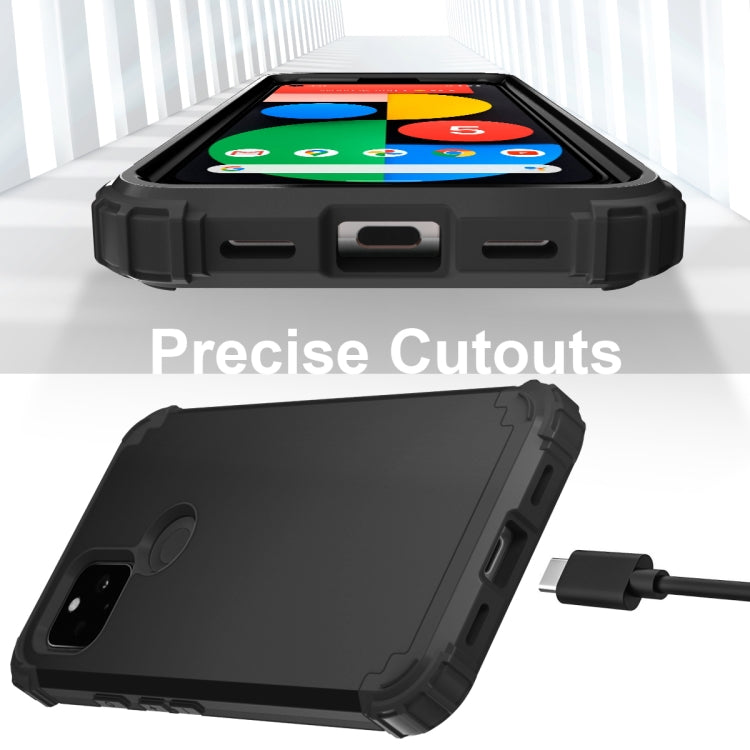 For Google Pixel 5 3 in 1 Shockproof PC + Silicone Protective Case