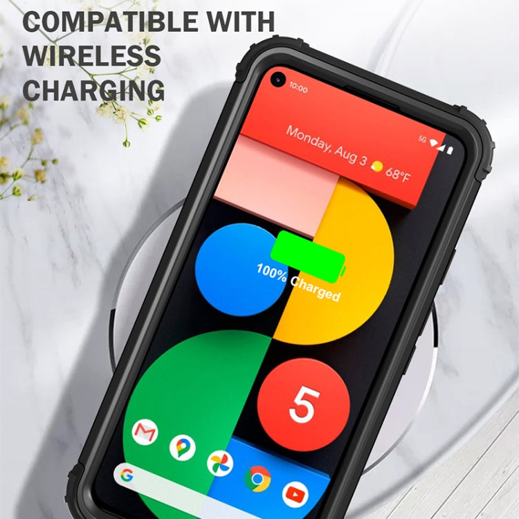 For Google Pixel 5 3 in 1 Shockproof PC + Silicone Protective Case