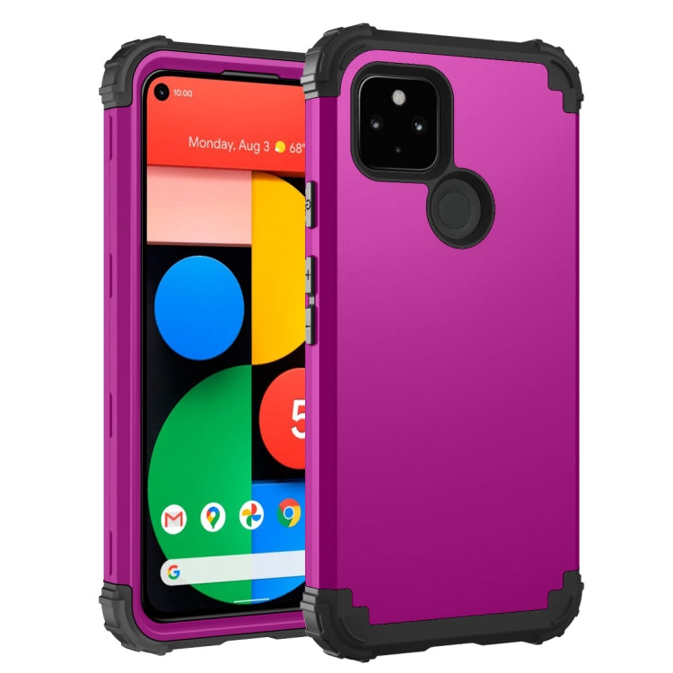 For Google Pixel 5 3 in 1 Shockproof PC + Silicone Protective Case