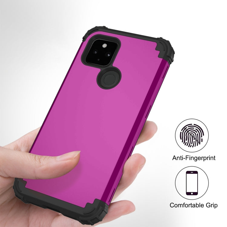 For Google Pixel 5 3 in 1 Shockproof PC + Silicone Protective Case