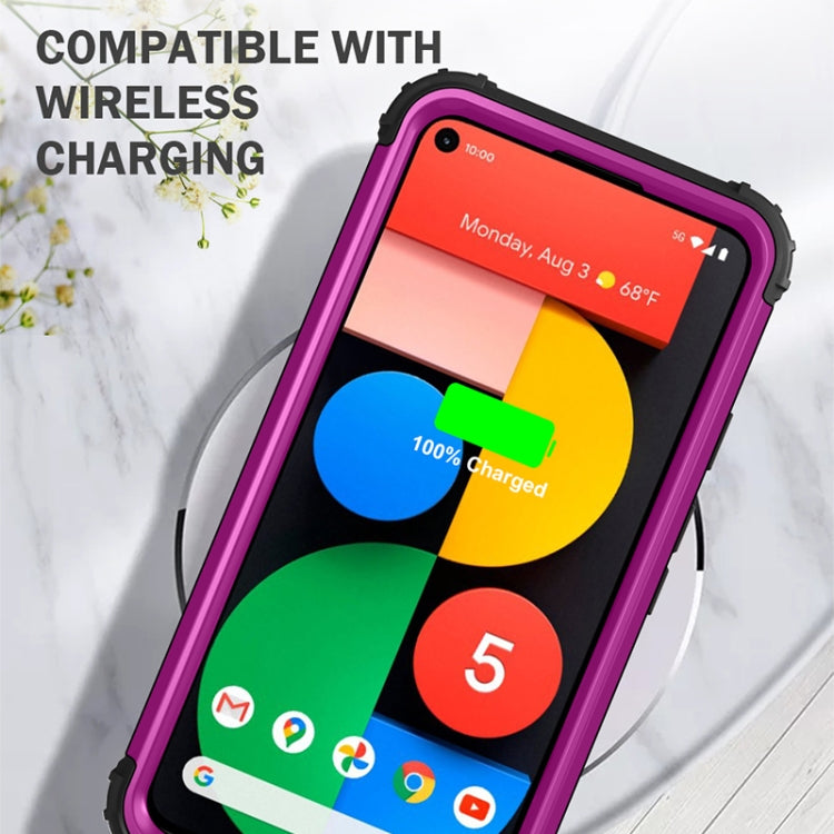For Google Pixel 5 3 in 1 Shockproof PC + Silicone Protective Case