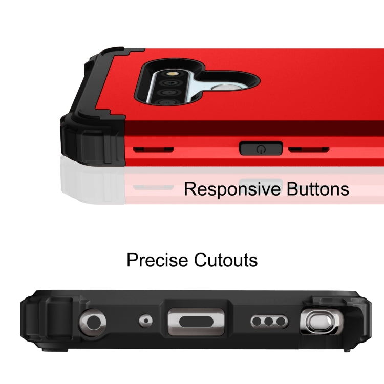 For LG Stylo 6 3 in 1 Shockproof PC + Silicone Protective Case