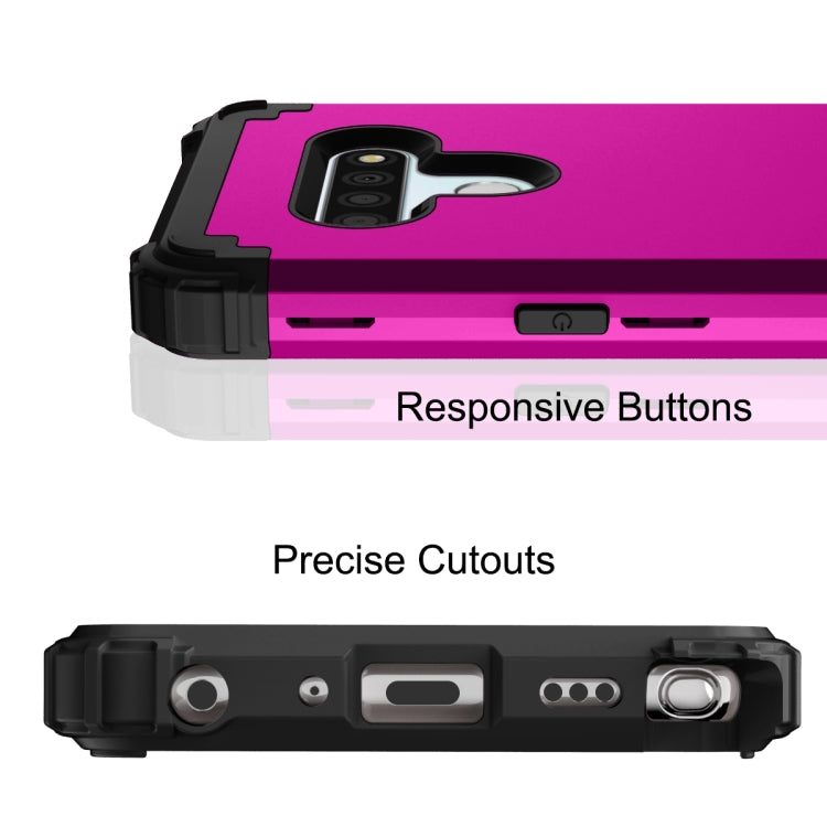 For LG Stylo 6 3 in 1 Shockproof PC + Silicone Protective Case