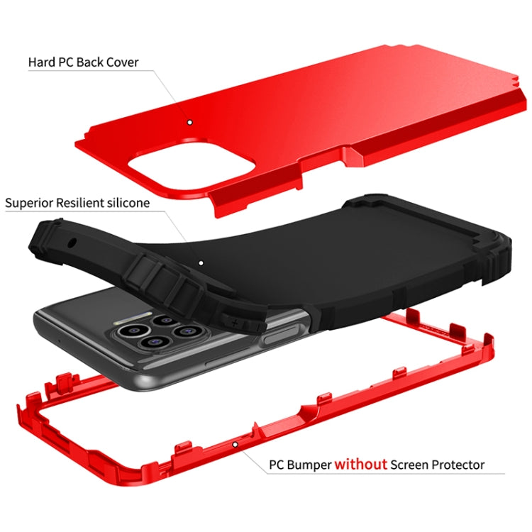 For Motorola Moto G 5G Plus 3 in 1 Shockproof PC + Silicone Protective Case