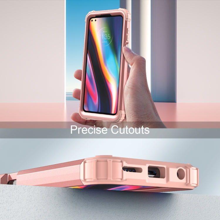 For Motorola Moto G 5G Plus 3 in 1 Shockproof PC + Silicone Protective Case