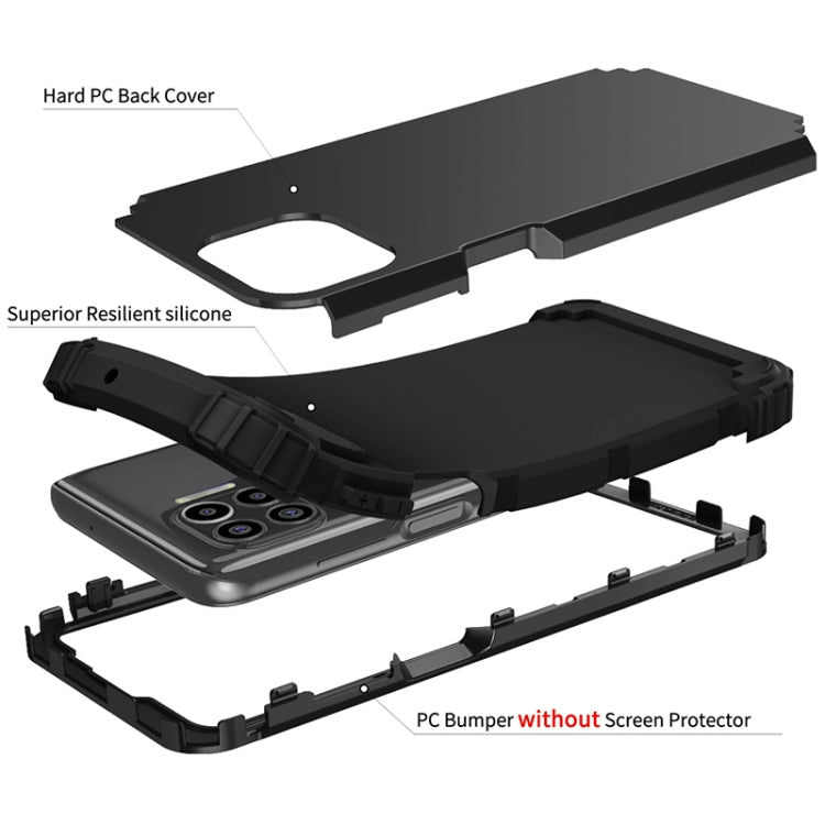 For Motorola Moto G 5G Plus 3 in 1 Shockproof PC + Silicone Protective Case
