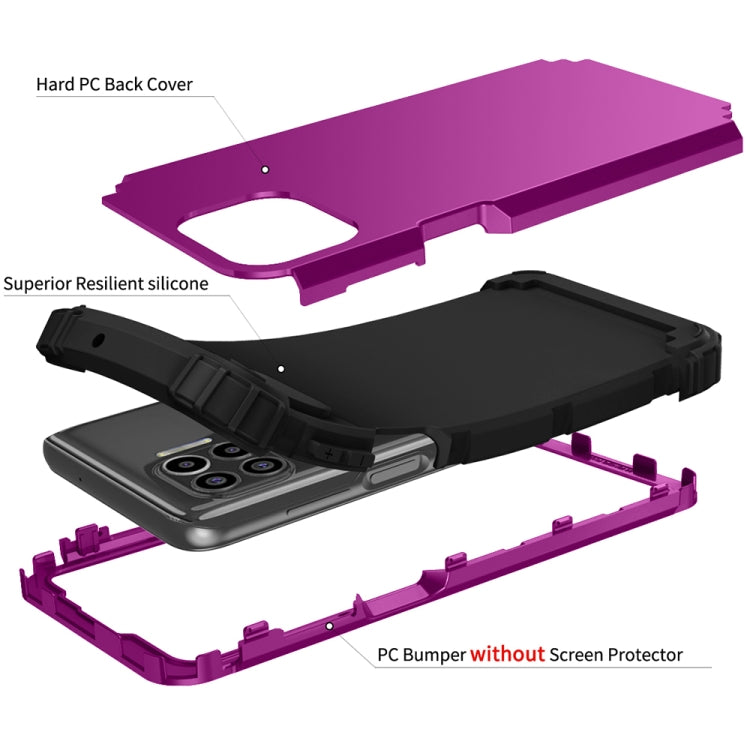 For Motorola Moto G 5G Plus 3 in 1 Shockproof PC + Silicone Protective Case