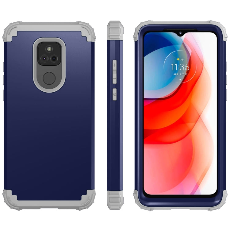 For Motorola Moto G Play 2021 3 in 1 Shockproof PC + Silicone Protective Case